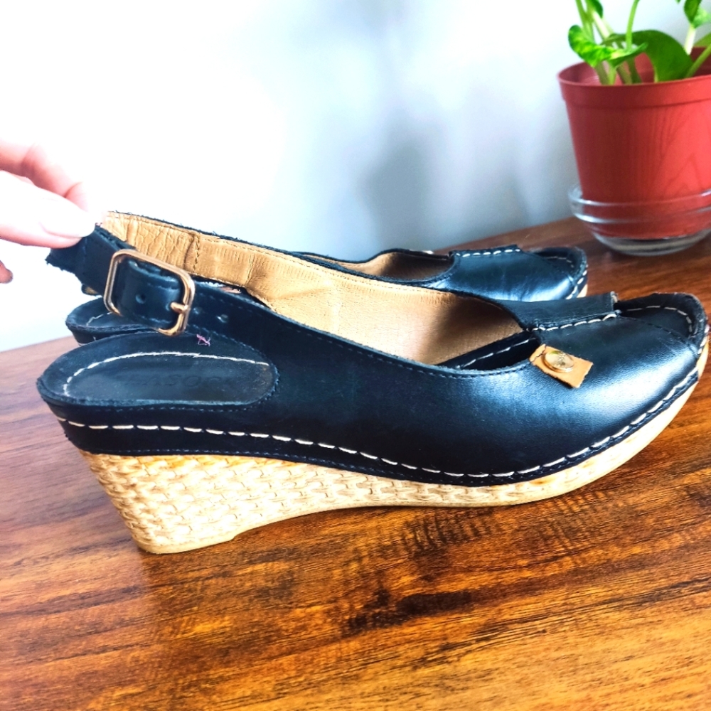 Real Leather Minimalist Ankle Strap Wedge Sandals